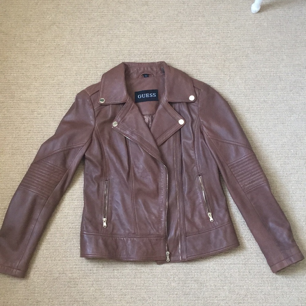 Brown leather jacket